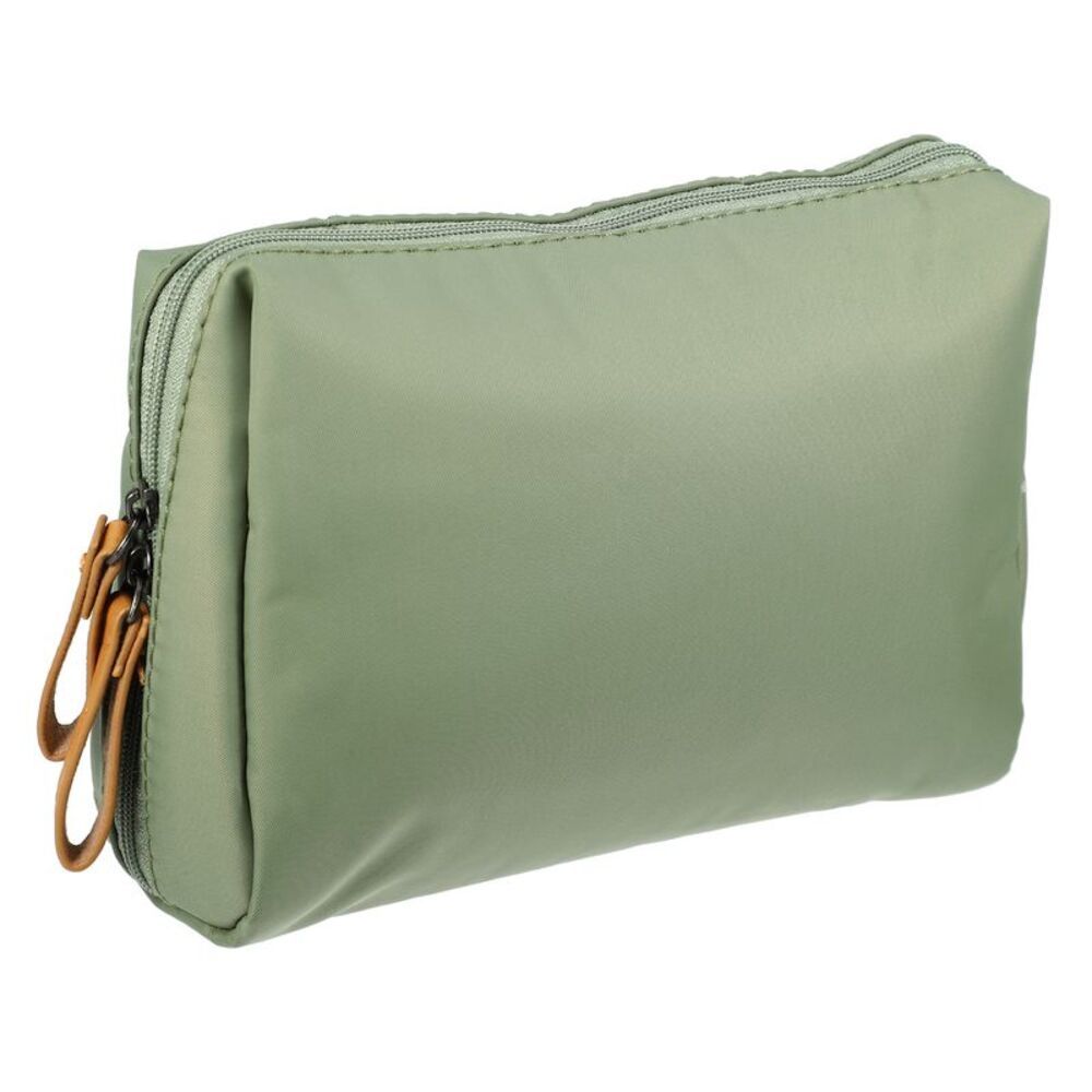 Travel Handy Portable Large Makeup Bag Dark Green Beige